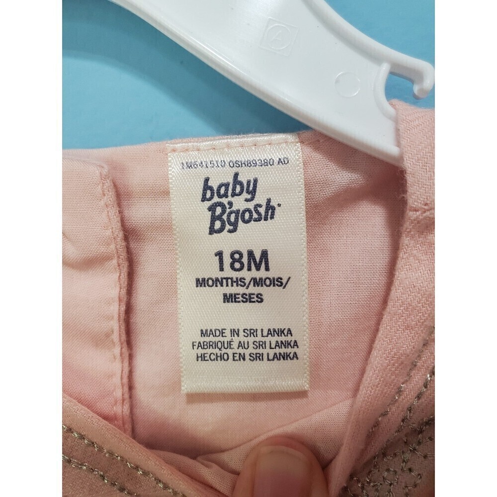 Oshkosh Baby B'gosh Ruffled Cotton Pale Pink Girl Dress With Silver Embroidery — image 4 of 8